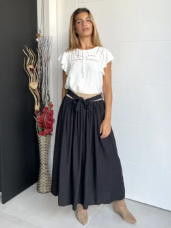 Blusa Bordada Cordón Blanca - Imagen 4