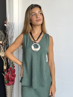 Blusa Básica Tirantes Verde Botella