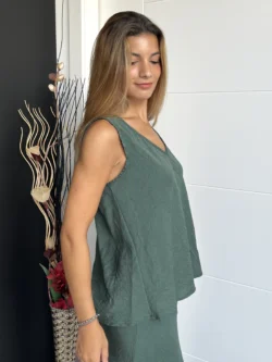 Blusa Básica Tirantes Verde Botella - Imagen 6