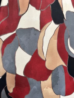 Vestido Seda Fría Manchas Rojo y Gris - Imagen 12