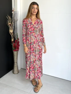 Vestido India Estampado Fucsia