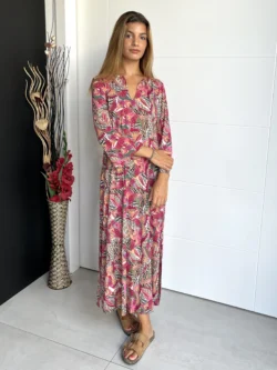 Vestido India Estampado Fucsia - Imagen 3