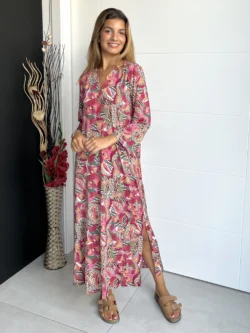 Vestido India Estampado Fucsia - Imagen 4