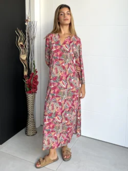 Vestido India Estampado Fucsia - Imagen 5