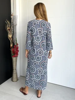 Vestido India Estampado Azul Oscuro - Imagen 7
