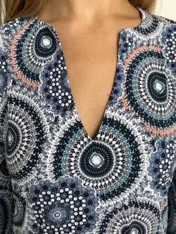 Vestido India Estampado Azul Oscuro - Imagen 8