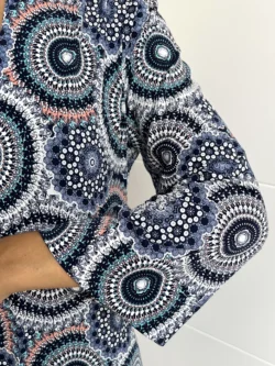 Vestido India Estampado Azul Oscuro - Imagen 9