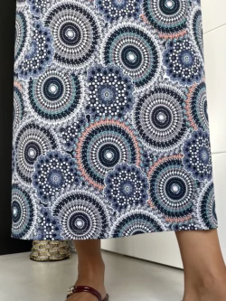 Vestido India Estampado Azul Oscuro - Imagen 10