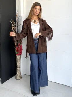 Chaqueta Flecos Marrón - Imagen 4