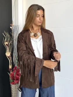 Chaqueta Flecos Marrón - Imagen 7