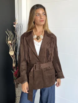 Chaqueta Flecos Marrón - Imagen 3