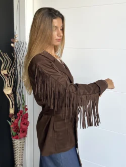 Chaqueta Flecos Marrón - Imagen 9