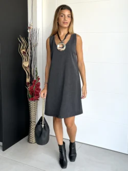 Vestido Corto Gris Oscuro - Imagen 4