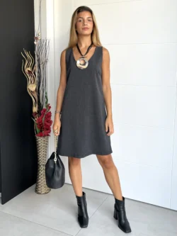 Vestido Corto Gris Oscuro - Imagen 5