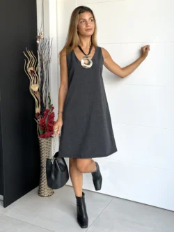 Vestido Corto Gris Oscuro - Imagen 2