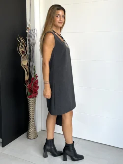 Vestido Corto Gris Oscuro - Imagen 6