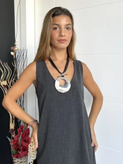 Vestido Corto Gris Oscuro - Imagen 8