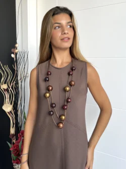 Vestido Midi Recto Chocolate - Imagen 2
