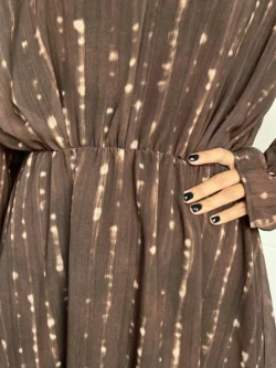 Vestido Corto Gasa Marrón - Imagen 10