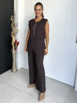 Pantalón Punto Suave Chocolat0 - Imagen 3