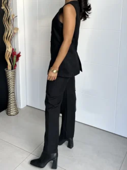 Pantalón Vestir Recto Negro - Imagen 4