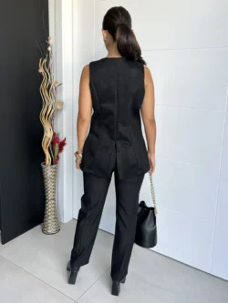 Pantalón Vestir Recto Negro - Imagen 5