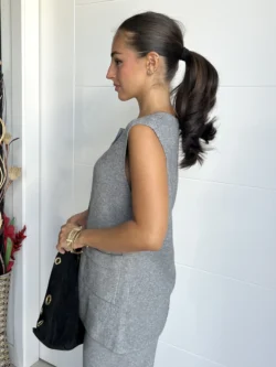 Chaleco Punto Suave Gris - Imagen 5