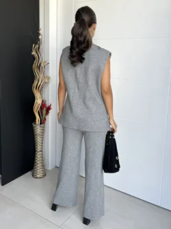 Pantalón Punto Suave Gris - Imagen 6