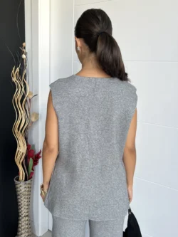 Chaleco Punto Suave Gris - Imagen 6