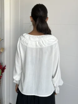 Blusa Pico Volantes Blanca - Imagen 5
