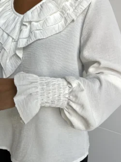 Blusa Pico Volantes Blanca - Imagen 8
