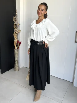 Blusa Pico Volantes Blanca - Imagen 3