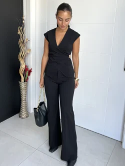 Pantalón Vestir Botón Negro - Imagen 3