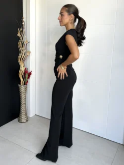 Pantalón Vestir Botón Negro - Imagen 5