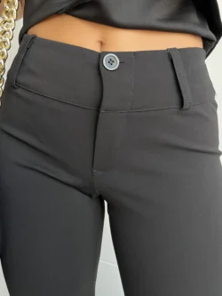 Pantalón Vestir Botón Negro - Imagen 7