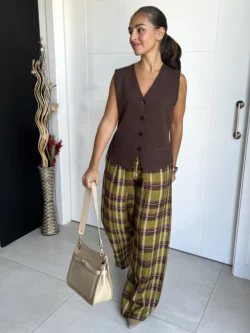 Pantalón Cuadros Pistacho - Imagen 3