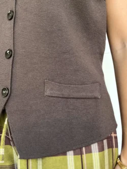 Chaleco Punto Botones Chocolate - Imagen 6