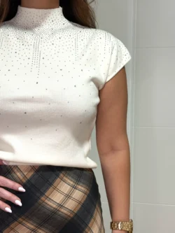 Jersey manga corta blanco estilo casual chic