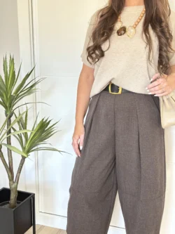 Jersey Punto Suave Manga Corta Beige - Imagen 2