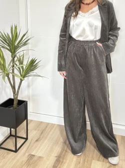 Pantalón Traje Aterciopelado Gris - Imagen 8
