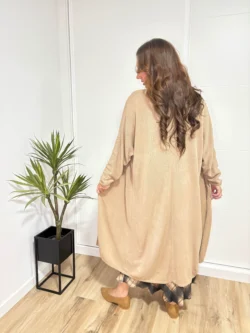 Chaqueta Punto Larga Beige - Imagen 5