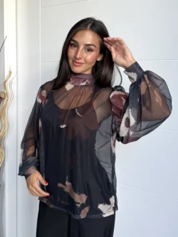 Blusa Gasa Floral Oscura - Imagen 5