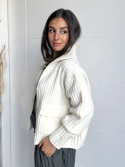 Cárdigan de Punto Grueso Blanco - Imagen 3