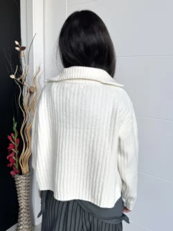 Cárdigan de Punto Grueso Blanco - Imagen 4