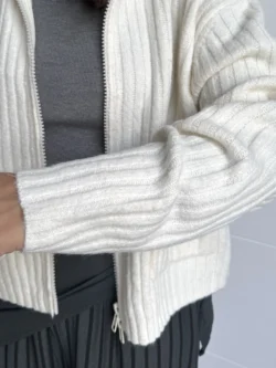 Cárdigan de Punto Grueso Blanco - Imagen 7