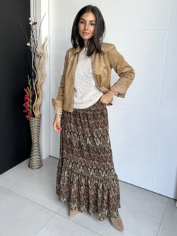 Falda Larga Estampada Geométrica