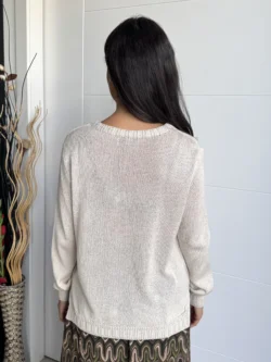 Jersey Punto Suave Manga Larga Beige - Imagen 4