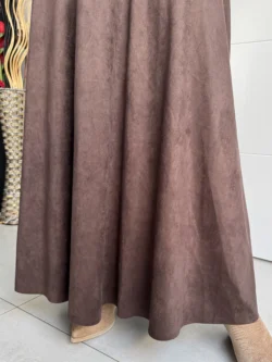 Falda Larga Marrón Efecto Antelina - Imagen 8