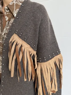 Chaqueta con Flecos Tonos Tierras - Imagen 8