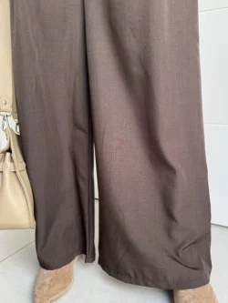 Pantalón Ancho Satén Chocolate - Imagen 8